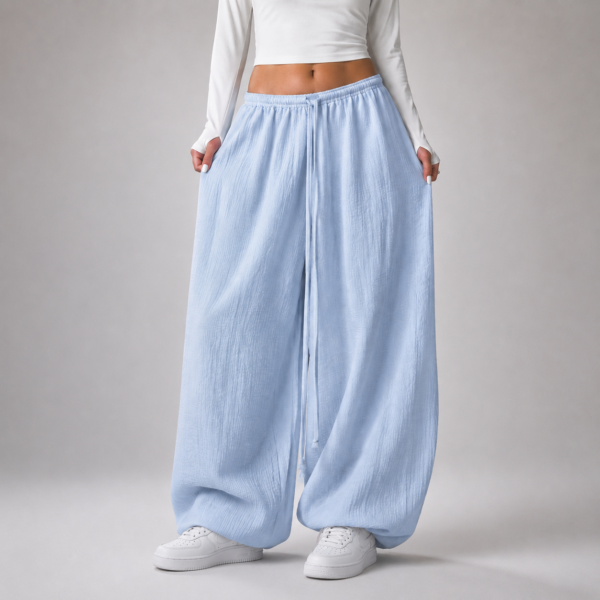 Муслінові штани Oversize Блакитний